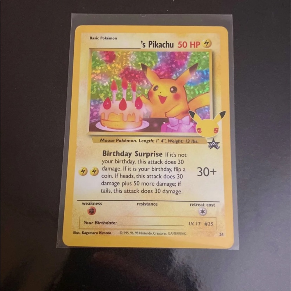Pokemon celebrations Pikachu Birthday Card